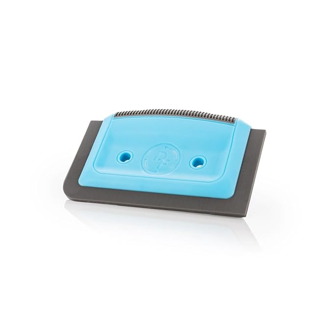 Detail Factory Pet Hair Removal Card for Car Interior, Sturdy Fur Scraper Tool for Carpet, Upholstery, Seats, Floor Mats & Tight Spaces, Light Blue