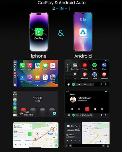Mini Wireless CarPlay Adapter for iPhone, 2 in 1 CarPlay & Android Auto Compatible iOS10+/Android 11+, Convert Wired to Wireless Adapter for Apple Carplay, Stable Control & No Delay, w/USB-C