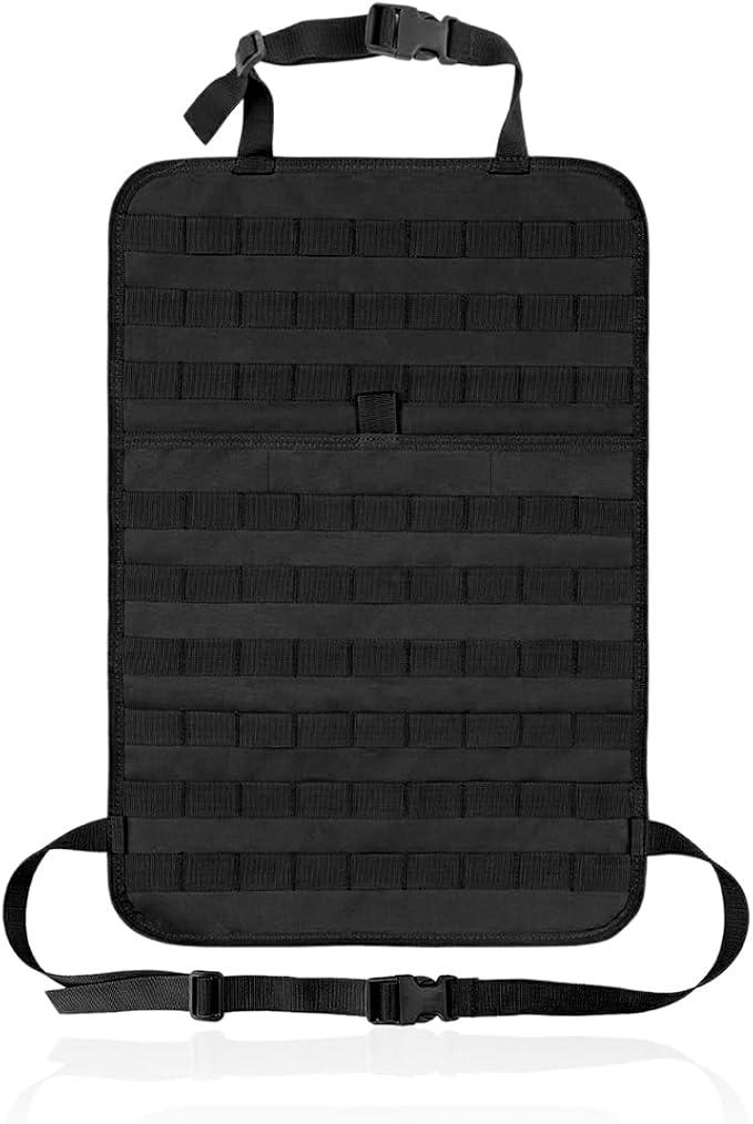 Sun Walker Car Seat Back Organizer, Sag Proof Nylon Vehicle Seat Back Tactical Panel Storage Bag, Universal Backseat Hanger Pad Modular Storage Organizer for Cars Trucks SUVs