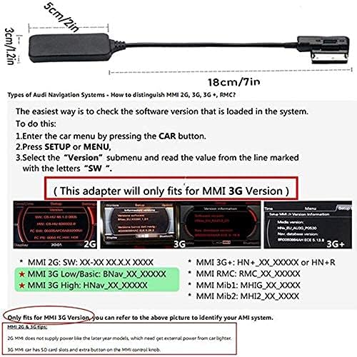 AMI Bluetooth Audio Adapter for Audi MDI MMI 3G System, Wireless Audio Music Interface Cable Adapter for VW Audi A3 A4 A7 R7 S5 Q7 A6L A8L A4L Series for MMI 3G System Only