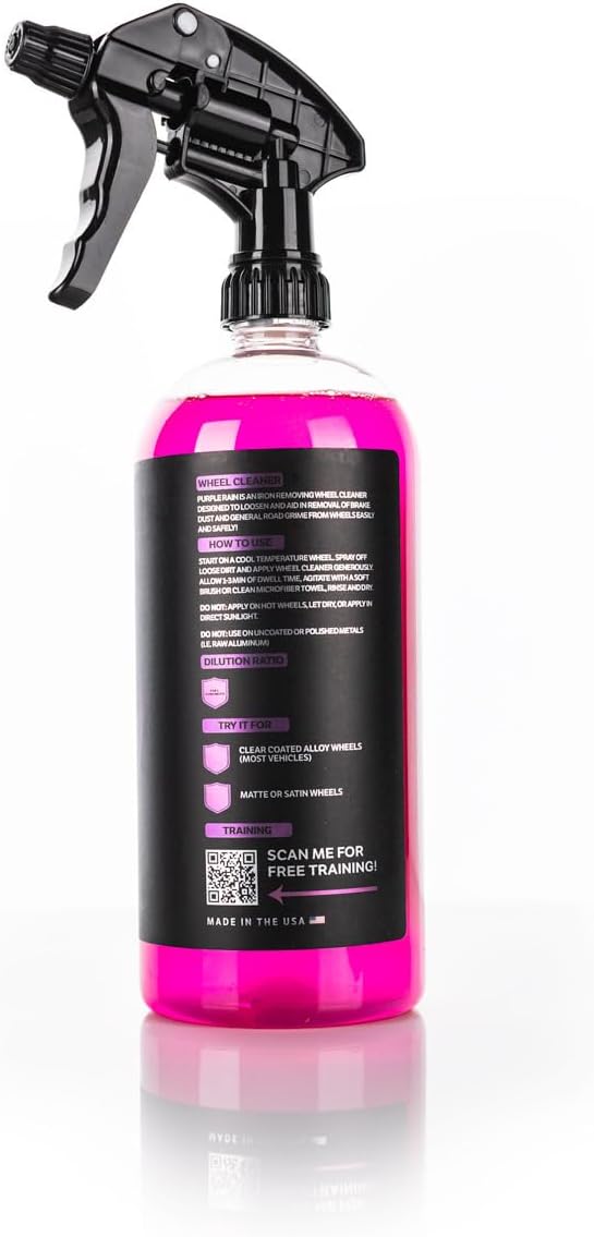 Purple Rain Wheel Cleaner - Breaks Down Iron, Brake Dust, Road Grime, & More | Low-Odor Formula - 32 oz