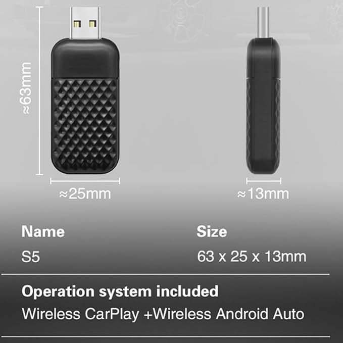 2026 Upgraded Wireless CarPlay & Android Auto Adapter: CarPlay Wireless Adapter for iPhone, Plug & Play 5G WiFi & USB Bluetooth 5.0 Dongle, Convert Wired to Wireless for Factory Cars 2015+