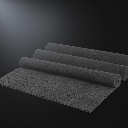 SPTA Microfiber Cleaning Towel, Microfiber Cleaning Cloth for Car Washing, 12 Pack Streak-Free, Ultra Absorbent, Washable for All Purpose Terry Microfiber Towels, 16.1in x 16.1in, 350GSM, Grey-MT038