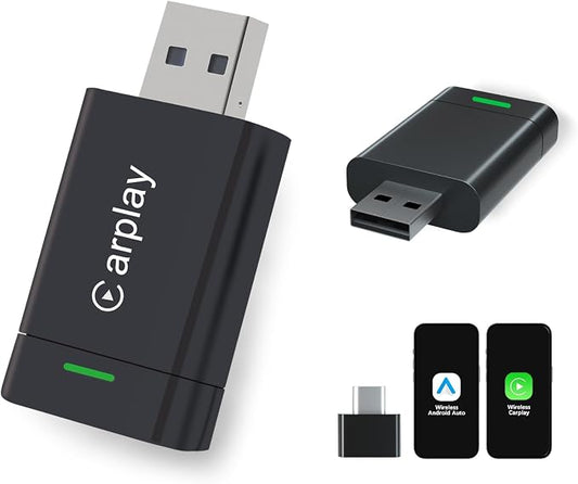 2026 Upgraded Wireless CarPlay Adapter for iPhone – Mini Wired to Wireless Dongle, Fast 5.8GHz WiFi & Bluetooth Connection, Plug & Play, Universal for OEM Wired CarPlay Cars