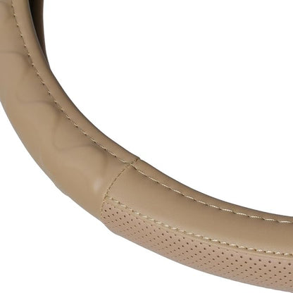 Motor Trend 18" Inch Steering Wheel Cover for Big Rigs Trucks Semis Truckers RVs 18-Wheelers Freight Carrier Tow Trucks Tankers Transporters, Insulated Soft Comfortable, Improve Grip Fatigue - Beige
