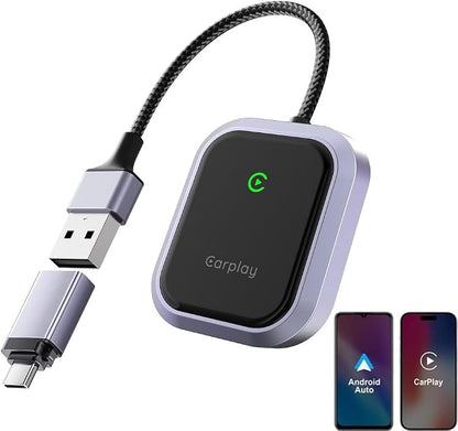 Wireless Carplay Adapter Wired to Wireless Plug & Play Auto Connect Converter for iPhone iOS 10+ / Factory Wired Car Play Car from 2016 (A23)