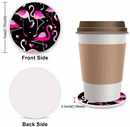 Flamingo Steering Wheel Cover for Women, Universal Auto Steering Wheel 14-15 Inch Car Interior Accessories with 2PCS Car Coasters, Suitable for Men and Women