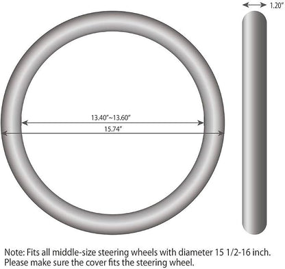 Elantrip Leather Steering Wheel Cover 15 1/2 to 16 inch Universal Large Grip Breathable for Car Truck SUV Jeep Anti Slip Black and Red