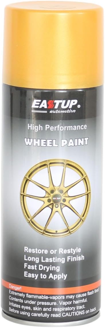 EASTUP Premium Metallic Acrylic Enamel Wheel Paint Light-Orange-Gold Color, Brilliant Finish, High Durability, Fade-resistant, Quick Drying Rim Coating