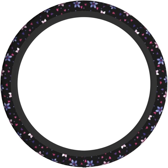 Flower Steering Wheel Cover Car Accessories Cute for Women Girls Universal 15 Inch Neoprene Auto Interior Decor Anti Slip Automotive Trucks Protector