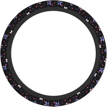 Flower Steering Wheel Cover Car Accessories Cute for Women Girls Universal 15 Inch Neoprene Auto Interior Decor Anti Slip Automotive Trucks Protector