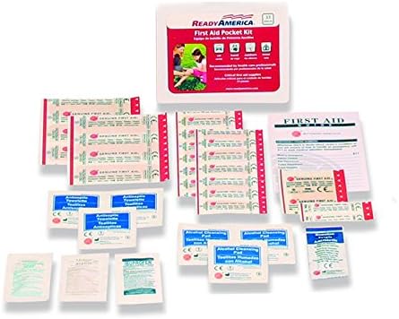 Ready America Roadside Essentials Kit – 33-Piece Car Emergency Kit w/Jumper Cables, First Aid, Distress Banner & Tools for Breakdown Safety
