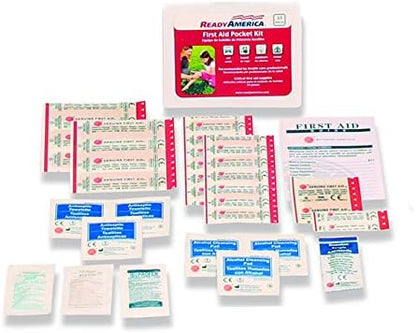 Ready America Roadside Essentials Kit – 33-Piece Car Emergency Kit w/Jumper Cables, First Aid, Distress Banner & Tools for Breakdown Safety