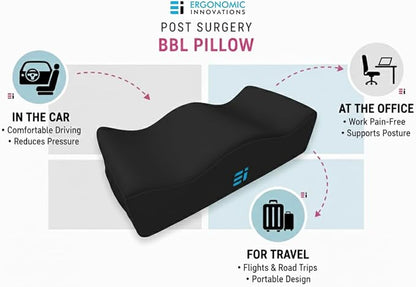 BBL Pillow After Surgery for Sitting - Brazilian Butt Lift Cushion for Driving & Home, Ergonomic Butt Shaped Pillow for Post-Op Recovery Pain Relief Support, BBL Must Haves (Pack of 2)