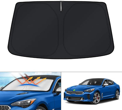 KUST Windshield Sun Shade for 2018-2021 2022 2023 Kia Stinger Window Accessories Sunshade Sun Visor Protector Foldable Block UV Rays