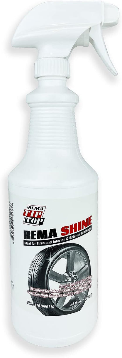 Rema Shine 32oz Tire Shine Spray Bottle Water Based Silicon Tire Dressing