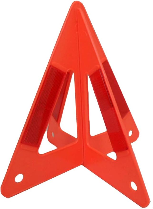 3D Plastic Safety Triangle | 9-1/8" (23.2 cm) Height | 10-1/4" (26 cm) Width | Easy Assembly & Storage | for Roadside Emergencies