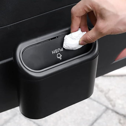 Accmor Car Trash Can with Lid, Mini Auto Dustbin Garbage Organizer Holder 2 Packs, Automotive Storage Container Bin with 60 Pcs Bags for Vehicle, Home, Office