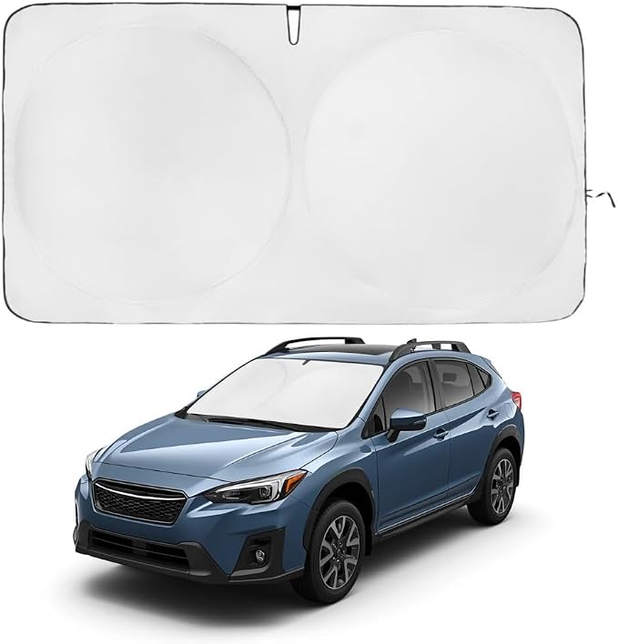 Windshield Sun Shade | Compatible for Subaru Crosstrek (2024-2026) | Certified 99.87% UVB & 99.02% UVA Car Sun Shade. Award Winning Sunshade - Patented Technology | Car Shades by Kinder Fluff