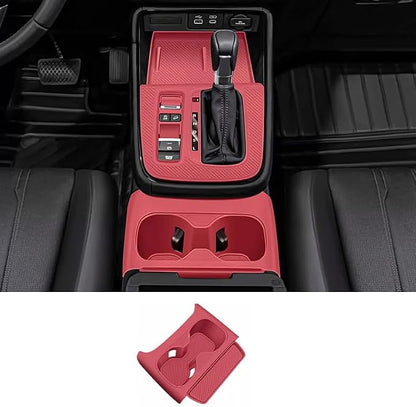 Temmis Center Console Silicone Cup Holder Kit for Honda CRV 2023-2026 (Gasoline & Hybrid), Insert Center Consel Electrostatic adsorption Cover for Honda CRV 2023-2026-Red