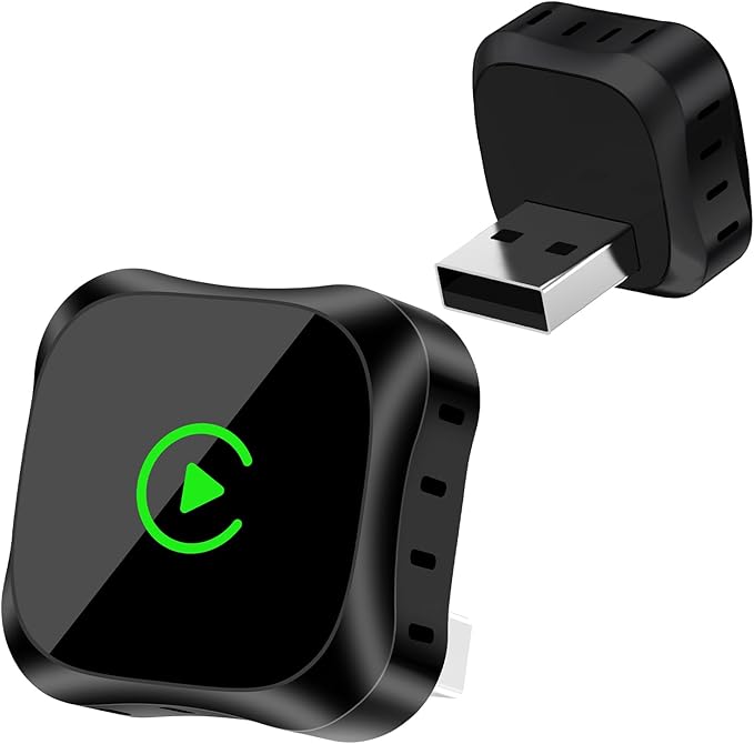 Wireless 2-in-1 CarPlay Adapter for Android: BANKKY Fast Auto-Connect 5GHz Dual-Band Car Adapter for iPhone Stable Connection Plug & Play Low Latency Mini Upgraded Wired to Wireless for CarPlay