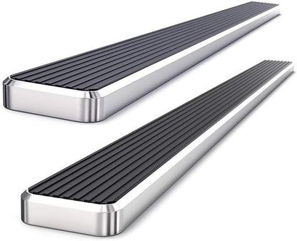 APS 304 Stainless Steel Polished 6in Silver Running Boards Compatible with Ford F150 2015-2026 SuperCrew Cab & F150 Lightning 2022-2026 & F-250 F-350 Super Duty 2017-2026 Crew Cab (Nerf Bars)