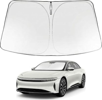 Proadsy Windshield Sun Shade for Lucid Air 2022-2026 Foldable Front Sunshade Protector Sun Visor Blocks UV Rays Keep Car Cooler Accessories