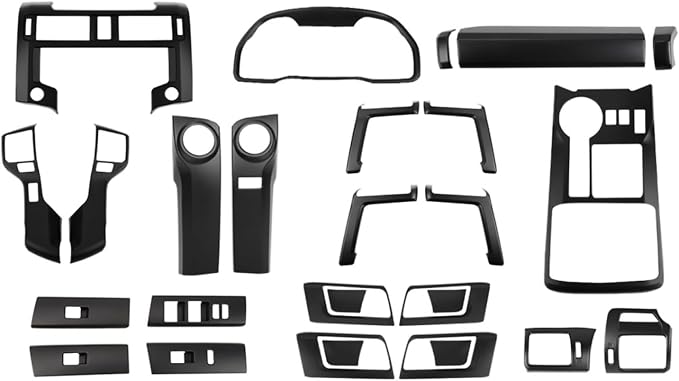 JWWY Interior Trim Kit Auto Interior Dress-Up Kit Decor Set Center Console Gear Shift Dashboard Panel Cover Trim for 2020-2023 Toyota 4runner Interior Accessories, ABS Matte Black 28pcs