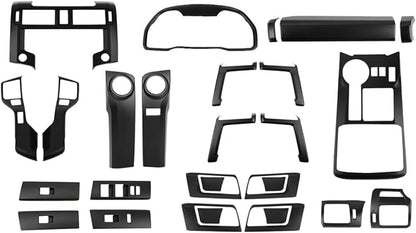 JWWY Interior Trim Kit Auto Interior Dress-Up Kit Decor Set Center Console Gear Shift Dashboard Panel Cover Trim for 2020-2023 Toyota 4runner Interior Accessories, ABS Matte Black 28pcs