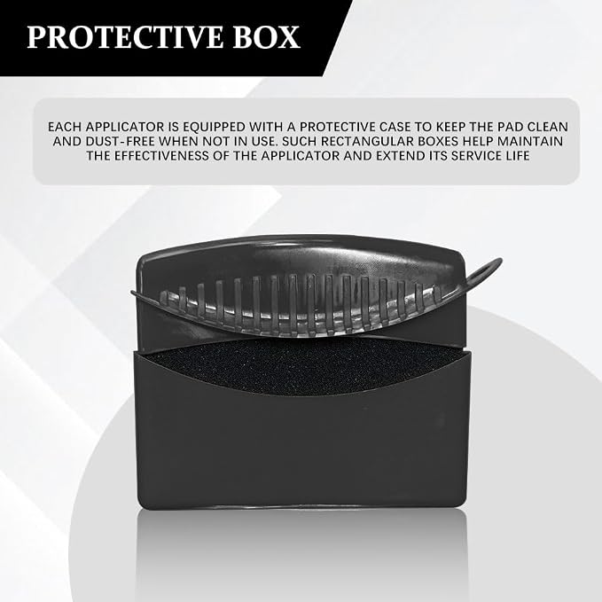 Tire Dressing Applicator, Tire Shine Applicator, Wheel Waxing Wipe Polishing Sponge with Lid, Car Accessories Reusable Wheel Detailing Foam Fit for Vehicle Waxing Polishing Cleaning (Black)