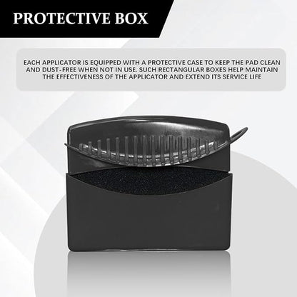 Tire Dressing Applicator, Tire Shine Applicator, Wheel Waxing Wipe Polishing Sponge with Lid, Car Accessories Reusable Wheel Detailing Foam Fit for Vehicle Waxing Polishing Cleaning (Black)