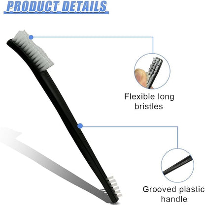 4PCS Car Double-Ended Detail Cleaning Brushes, Stiff Nylon Bristles Auto Crevice Brush, Multifunctional Vehicle Interior Exterior Cleaning Tool for SUV Truck Home Office(2PCS)