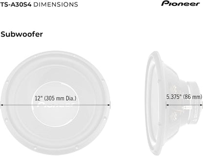PIONEER TS-A30S4 12” Component Subwoofer, 1400 Watts Max Power