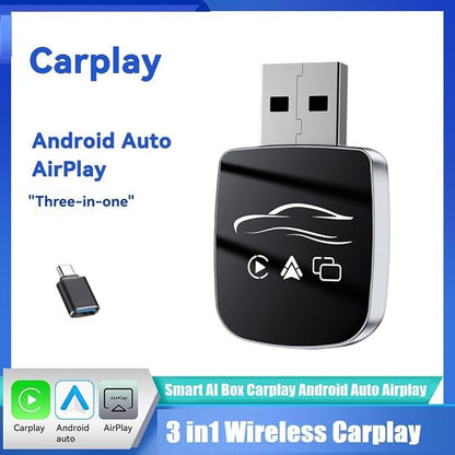 Smart AI Box Wireless Carplay Adapter Android Auto USB Dongle Wired Connection Airplay