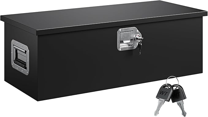 Yizosh 30 Inch Steel Heavy Duty Truck Bed Tool Box, Trailer Tongue Tool Box with Lock and Keys, Tool Box for Storage, Utility Trailer Tool Box for Truck, Pickup, RV, Trailer