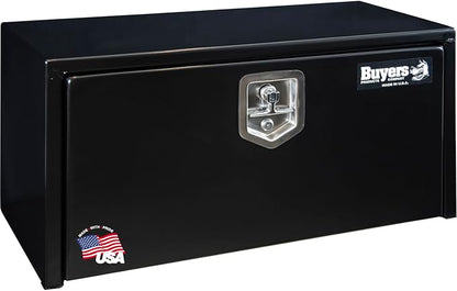 Buyers Products 1703324 Black Steel Underbody Truck Tool Box – 15 x 30 x 30 Inch - Truck Bed & Underbelly RV Storage Box, Locking T-Latch, Weather-Resistant, Heavy-Duty Flatbed Job Box, Made in USA