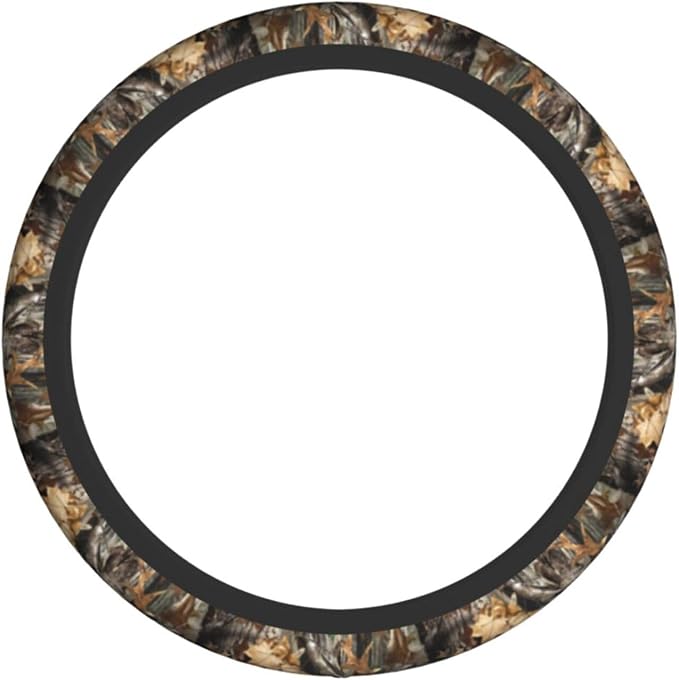 Forest Camo Steering Wheel Cover Camo Leaf Steering Wheel Cover for Men Women Anti-Slip Elastic Breathable Neoprene Steering Wheel Protective Cover 15in Universal Car Accessories for Cars, Auto, SUVs