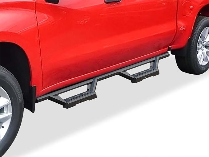 APS Drop Steps Running Boards Compatible with Chevy Silverado GMC Sierra 1500 2019-2026 Crew Cab & 2500 HD 3500 HD 2020-2026 (Silverado 1500 LTD Sierra 1500 LD 2022) | Stainless Steel | Anti-Slip