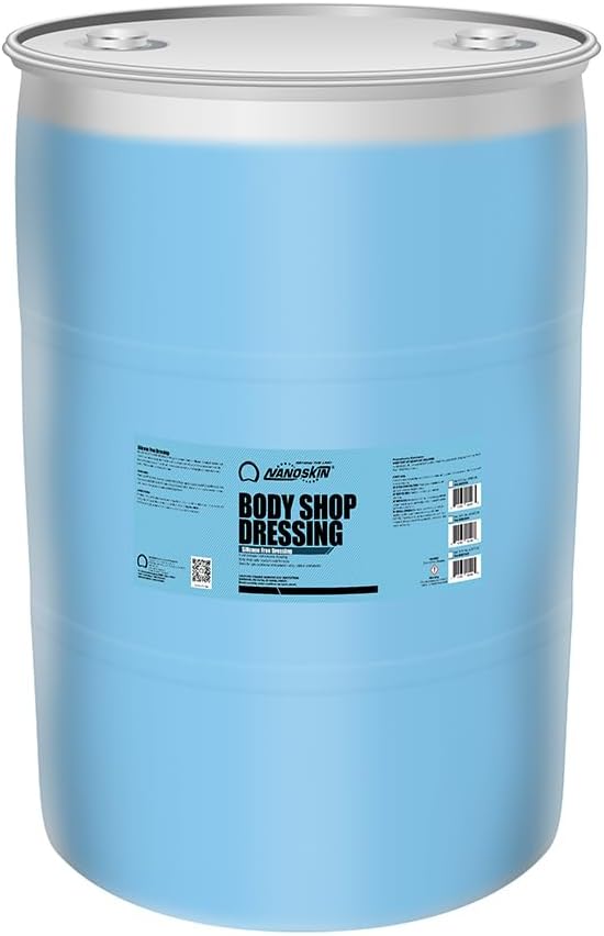 Nanoskin Body Shop Dressing 55 Gallons - Body Shop Safe, Silicone Free Formula | Restores Deep Black Color on Exterior Tires, Vinyl, Rubber, Plastic & Trim | Safe for Cars, Trucks, RVs, Boats & More