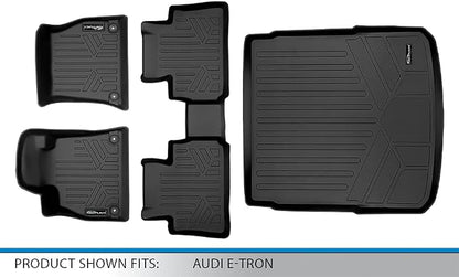 SMARTLINER All Weather Custom Fit Black 2 Row Floor Mats and Cargo Liner Set Compatible with 2019-2022 Audi E-Tron/E-Tron Sportback (Only fits Without 2nd Row Retentions)