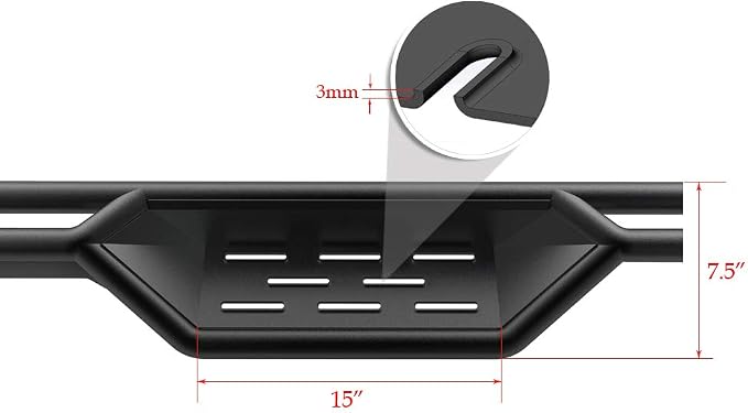 APS Black 6 Inches Tubular Drop Down Style Side Bars Running Boards Compatible with Toyota Tundra 2007-2021 Double Cab