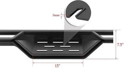 APS Black 6 Inches Tubular Drop Down Style Side Bars Running Boards Compatible with Toyota Tundra 2007-2021 Double Cab