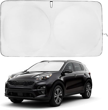Windshield Sun Shade | Compatible for Kia Sportage (2023-2026) | Certified 99.87% UVB & 99.02% UVA Car Sun Shade. Award Winning Sunshade - Patented Technology | Car Shades by Kinder Fluff