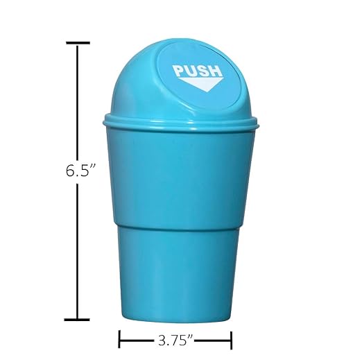 Hammont Mini Trash Can for Car - 4 Pack, 3.75"x6.5" Miniature Trash Bin - Cute Vehicle Accessories, Compact and Convenient Trash Can