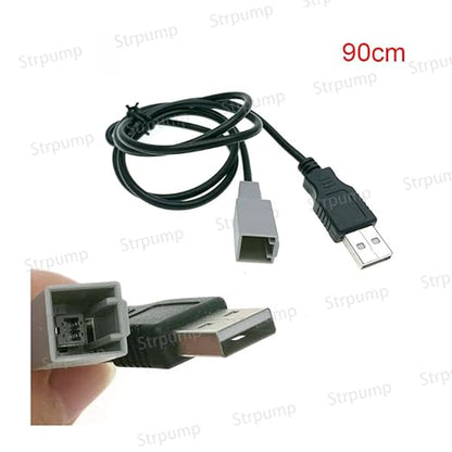 Car USB Adapter Plug Connector Cable Convertor for Toyota Honda Mazda Vehicles w/Original USB Function 90cm Length