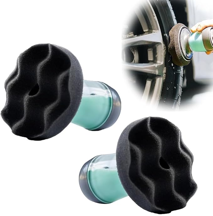 For Car And Truck Tire Shine Applicator With Integrated Pump Reservoir, Foam Brush For Smooth Tire Dressing Application And Reusable Pads