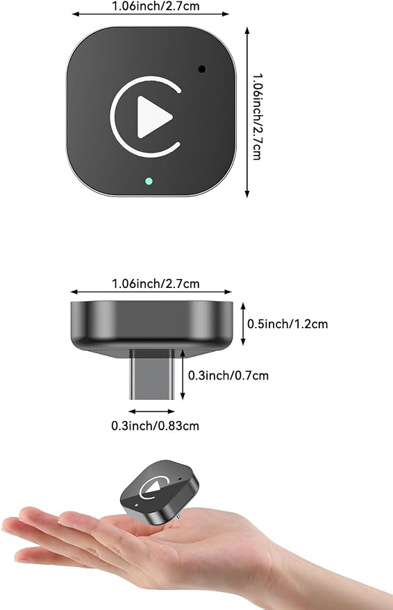 USB-C Wireless CarPlay & Android Auto Adapter with USB-A Converter, 2-in-1 Wireless CarPlay Adapter for Factory Wired CarPlay and Android Auto Cars, High-Speed 5GHz WiFi, Bluetooth 5.0