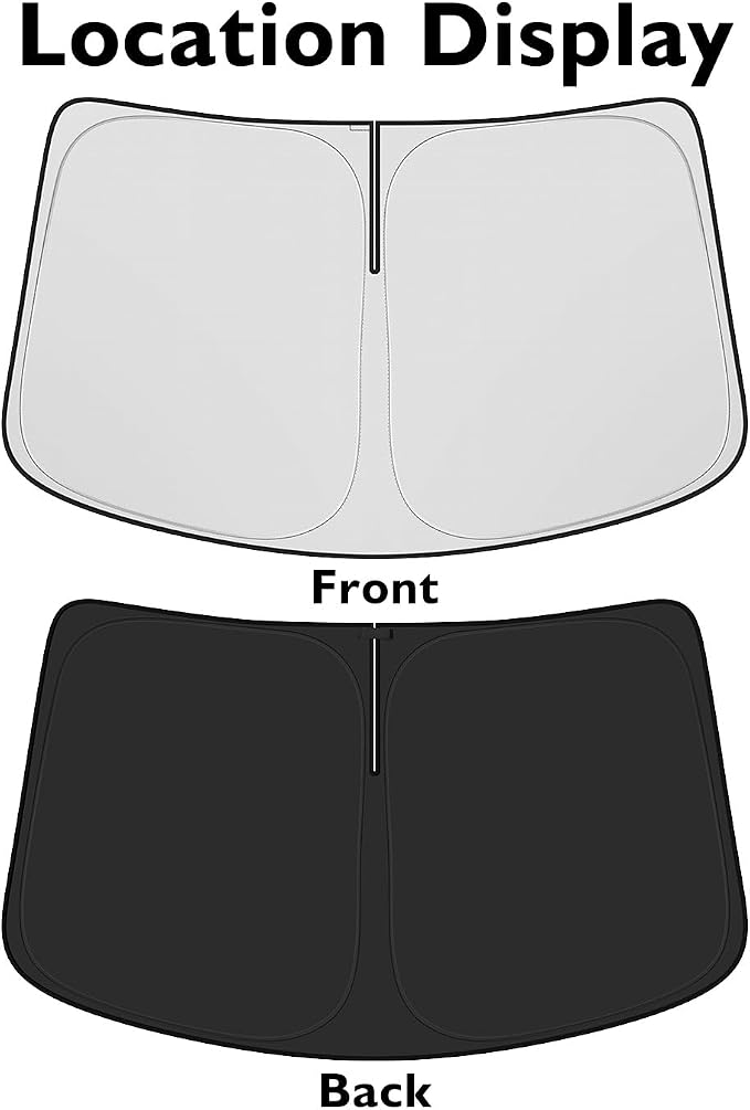 BIBLOZ Car Windshield Sun Shade for Nissan Sentra 2020-2025, S, SV, SR Accessories Foldable Car Sunshade Front Windshield Sun Visor PET Reflective Material