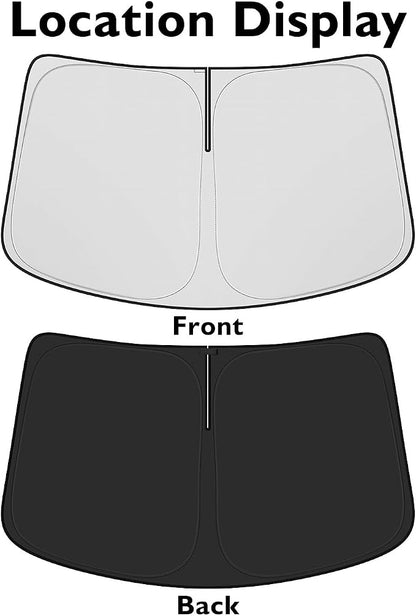 BIBLOZ Car Windshield Sun Shade for Nissan Sentra 2020-2025, S, SV, SR Accessories Foldable Car Sunshade Front Windshield Sun Visor PET Reflective Material