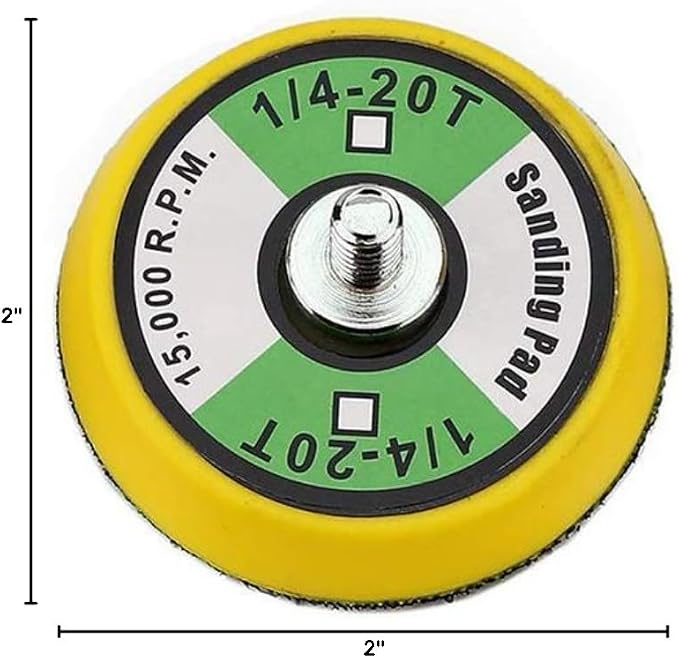 5Pcs 2-Inch Hook Backing Plate for Sanders or Polishers, 1/4"-20 Thread | 15,000 RPM